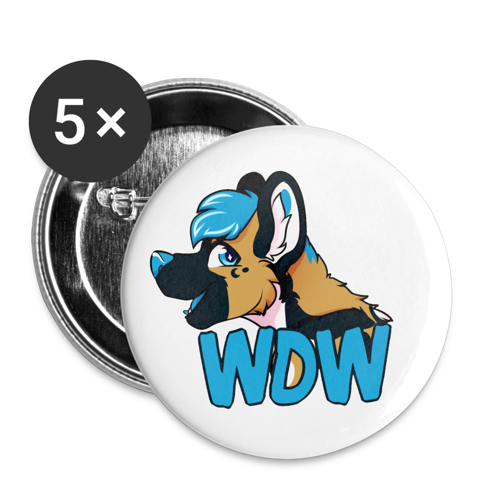 Buttons large 2.2'' (5-pack) - white
