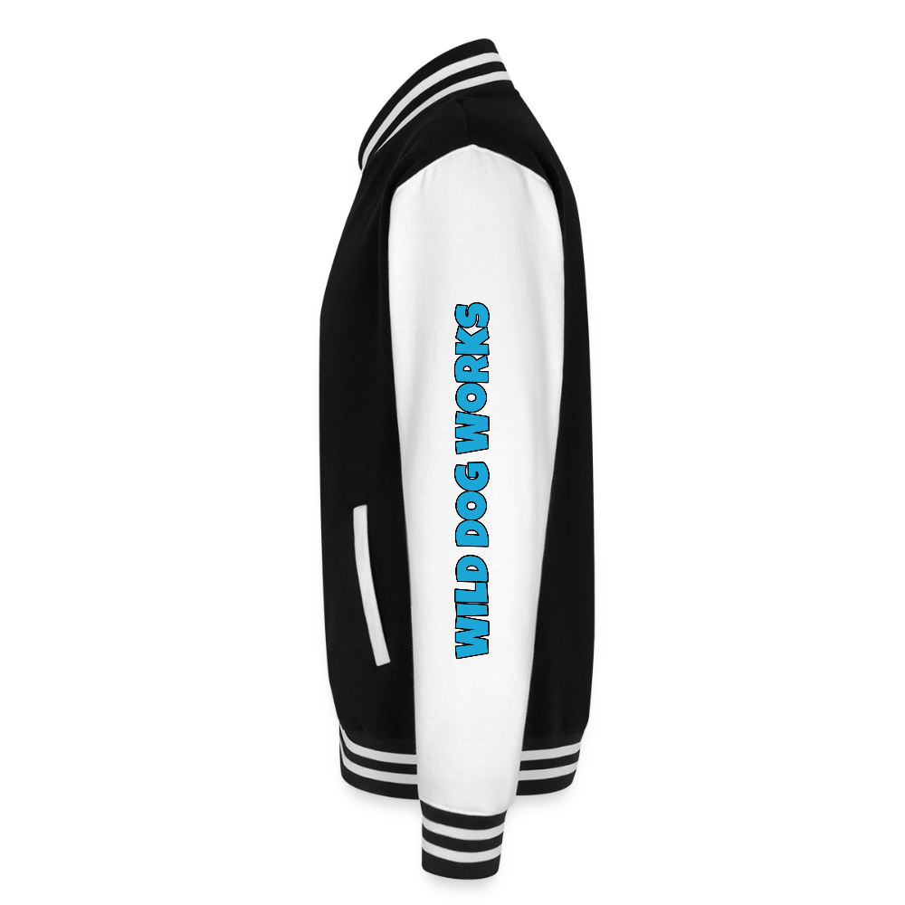 Just Hoods Heavyweight Letterman Jacket - black/white