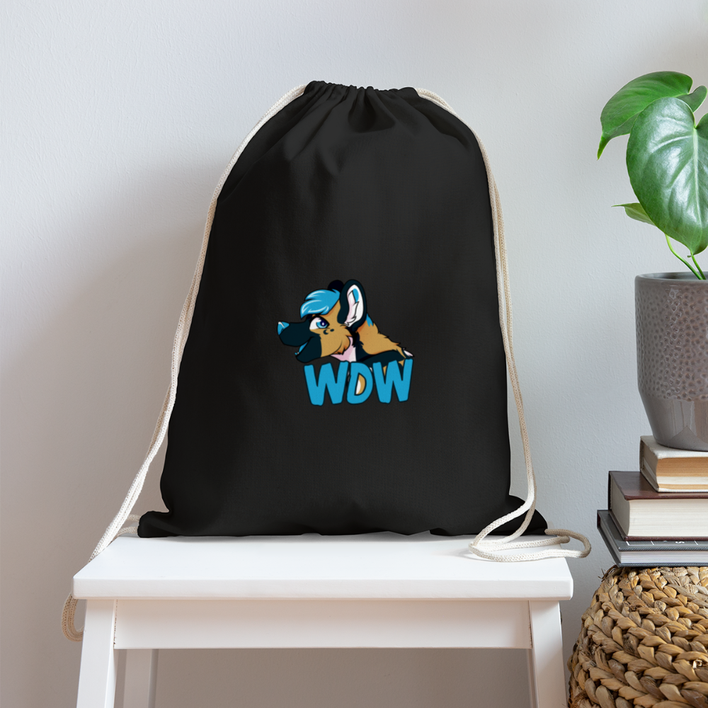 Cotton Drawstring Bag - black