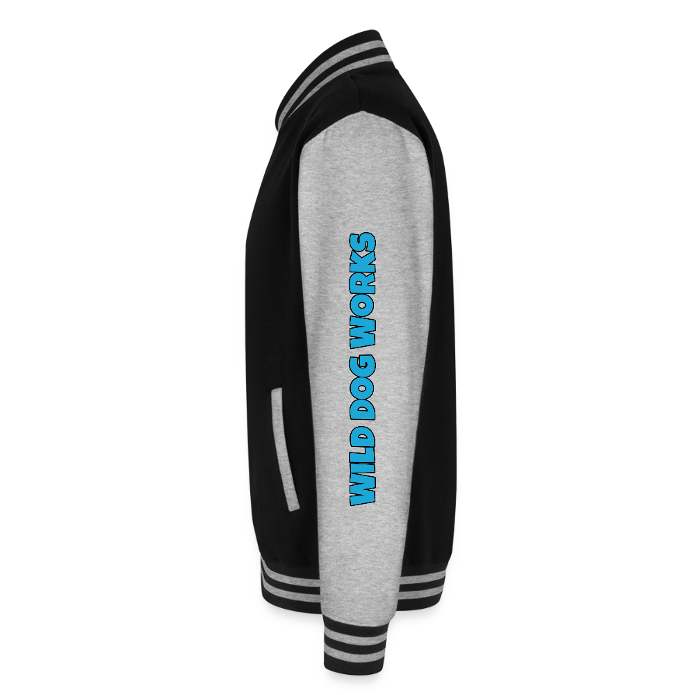 Just Hoods Heavyweight Letterman Jacket - black/heather grey