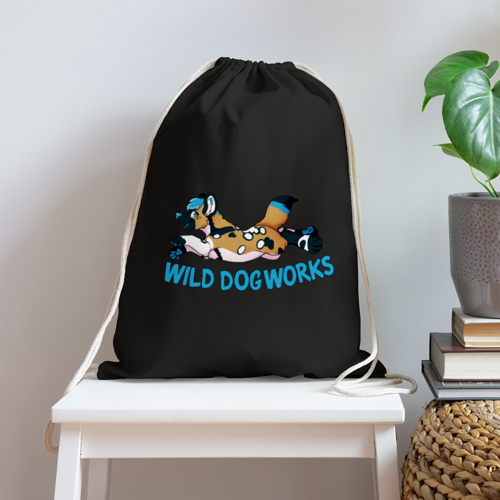 Cotton Drawstring Bag - black