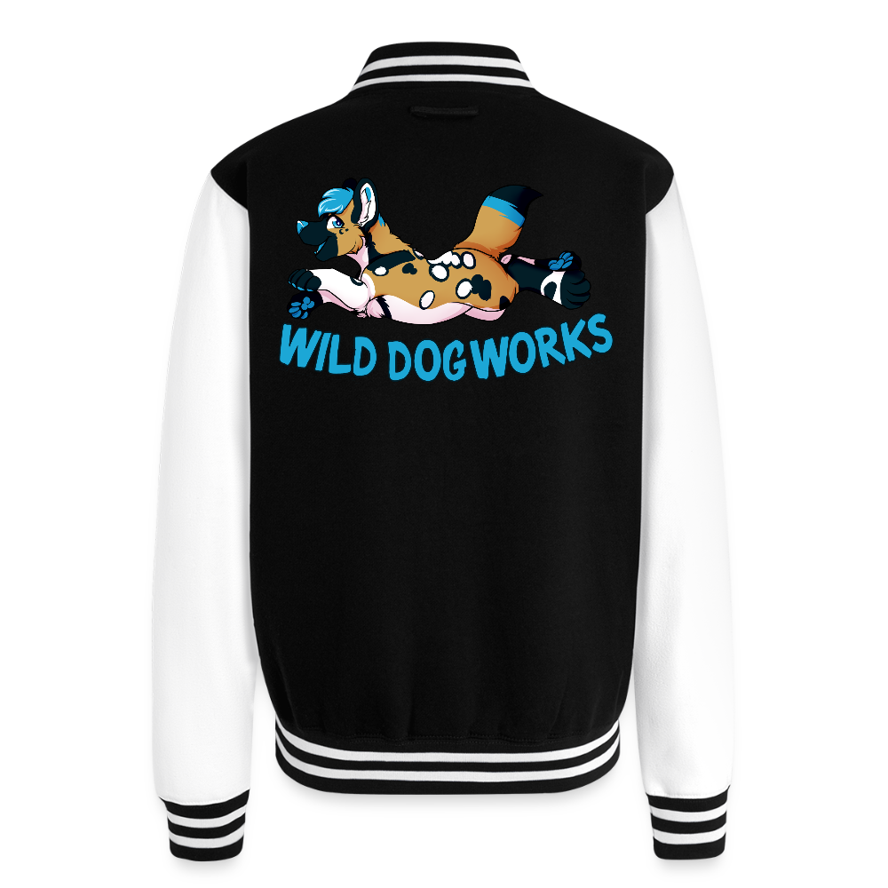 Just Hoods Heavyweight Letterman Jacket - black/white