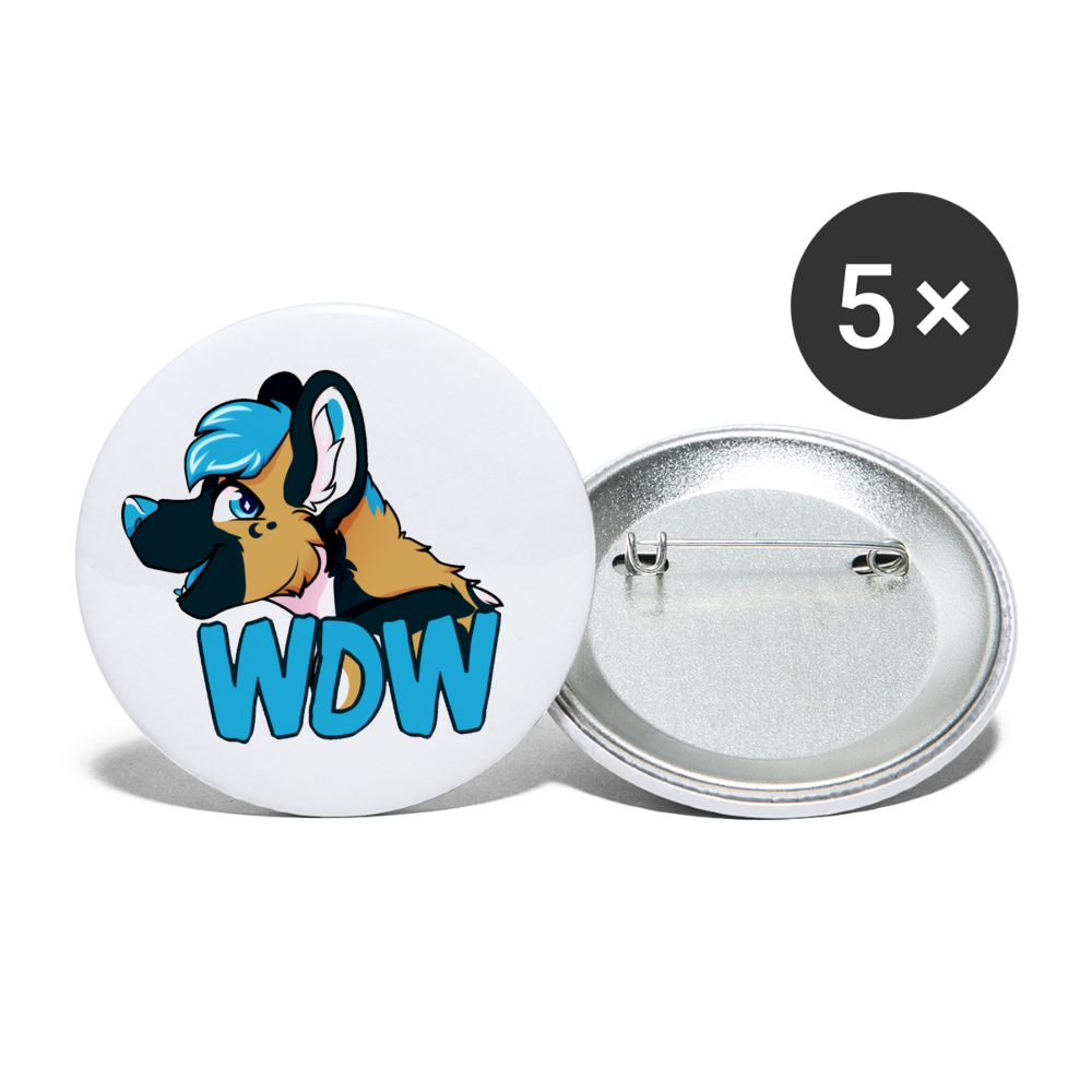 Buttons small 1'' (5-pack) - white