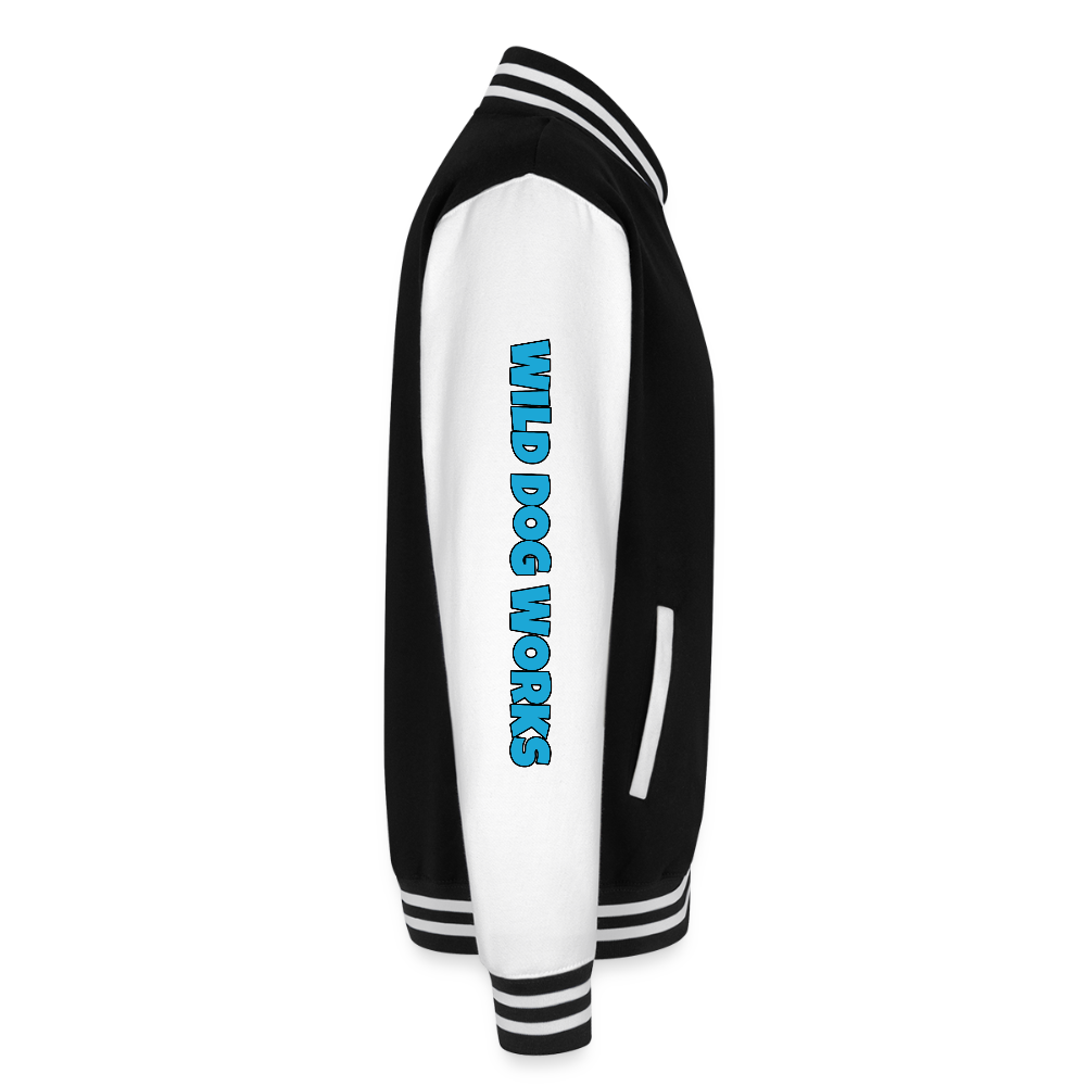 Just Hoods Heavyweight Letterman Jacket - black/white
