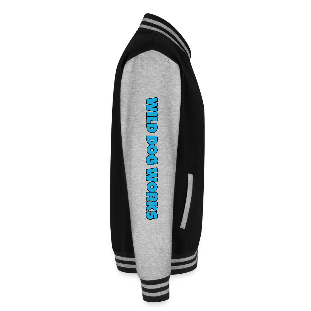 Just Hoods Heavyweight Letterman Jacket - black/heather grey