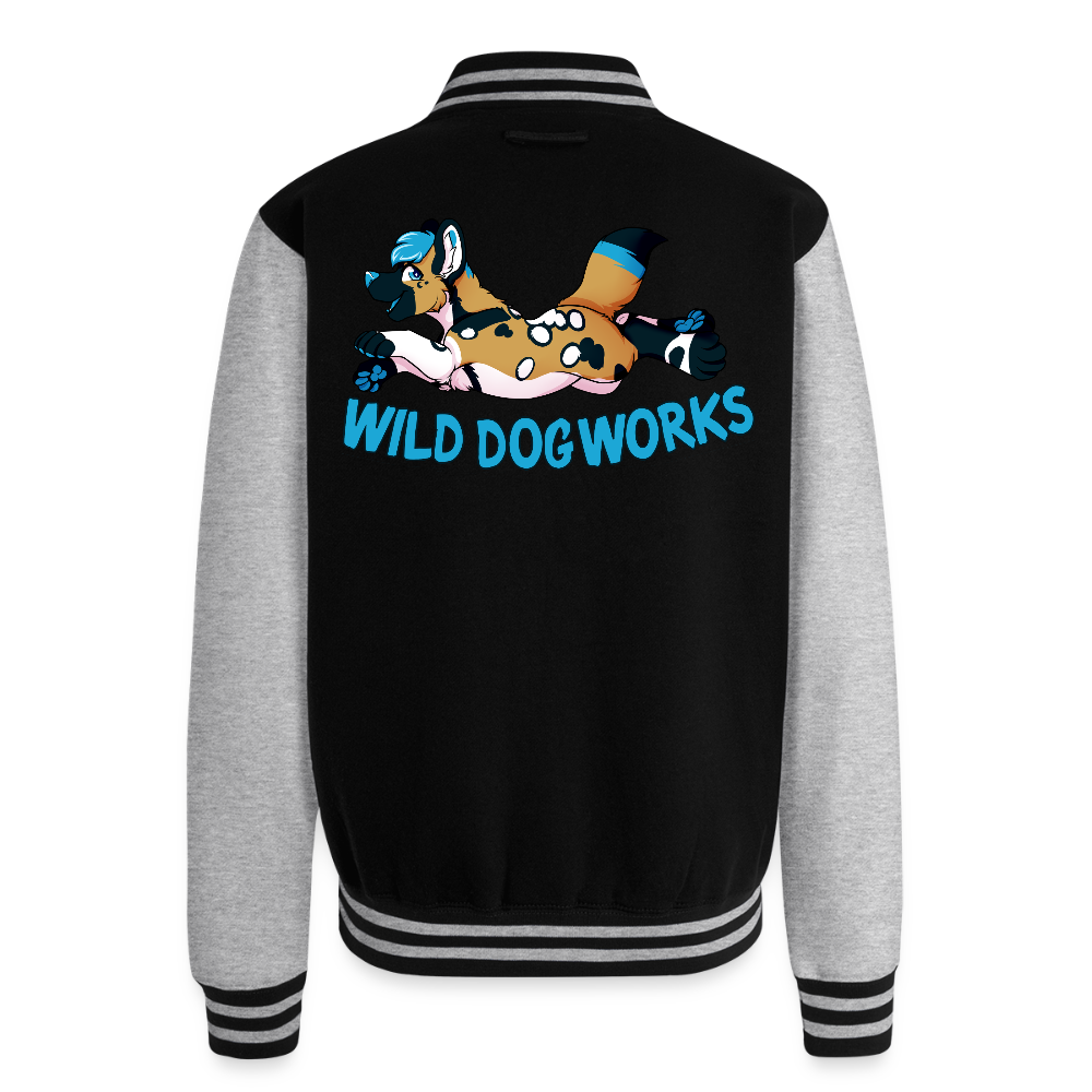 Just Hoods Heavyweight Letterman Jacket - black/heather grey