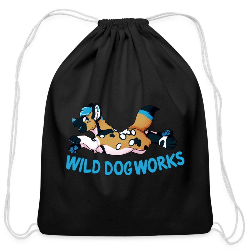 Cotton Drawstring Bag - black