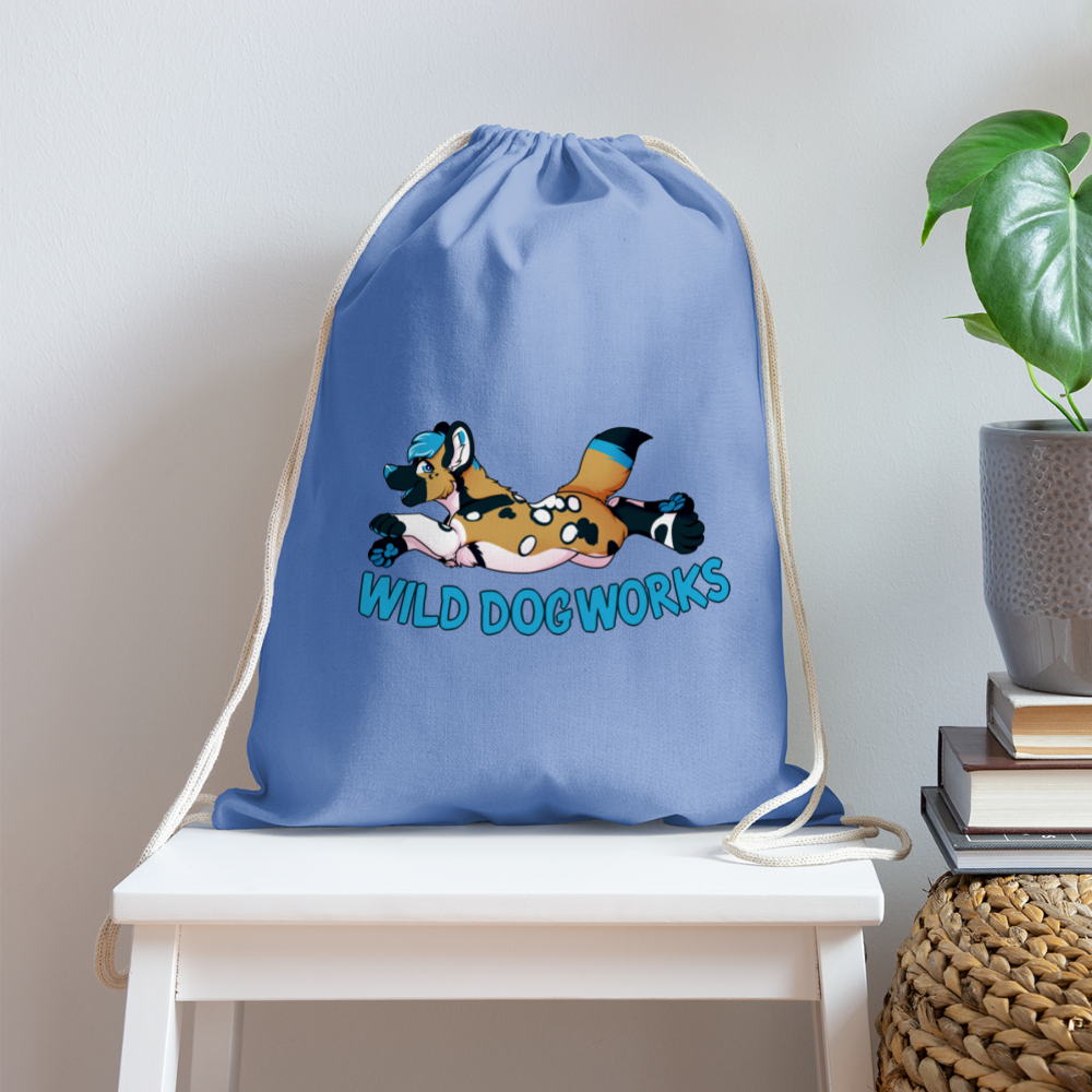 Cotton Drawstring Bag - carolina blue
