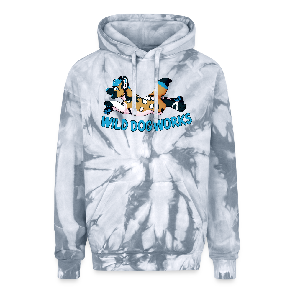 Adult Tie Dye Hoodie - spider silver