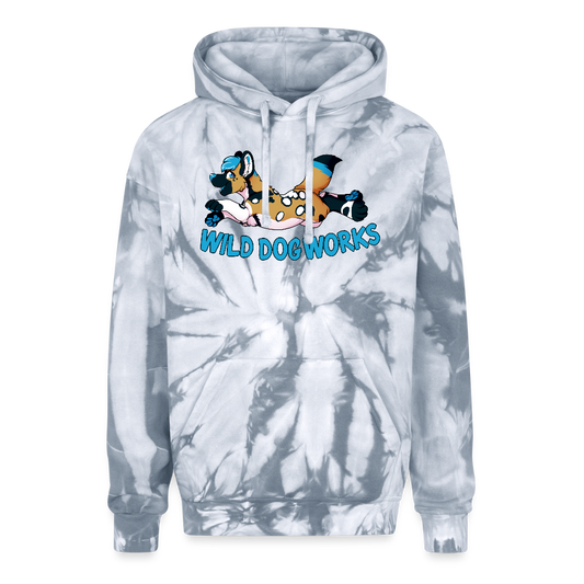 Adult Tie Dye Hoodie - spider silver